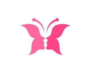 Two beauty woman face as butterfly wings