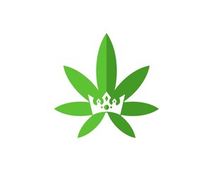 Cannabis leaf with crown inside