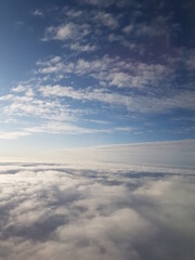 The sky outside Airplane window 