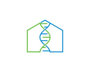 Combination DNA helix with house shape