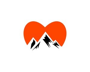 Orange love with mountain inside