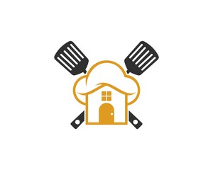 Cooking house with chef hat shape