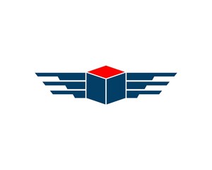 Cube between line wings