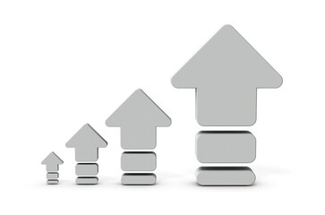 次第に大きくなる4つの上向き矢印