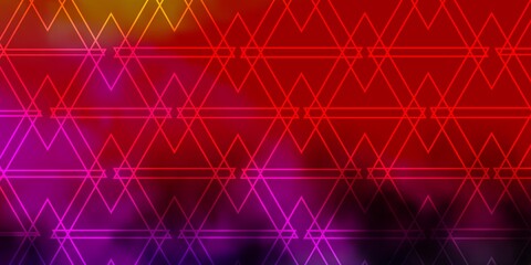 Light Pink, Yellow vector background with lines, triangles. Illustration with colorful gradient triangles. Pattern for commercials.