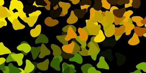 Dark green, yellow vector template with abstract forms.
