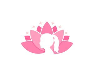 Star lotus with beauty woman inside
