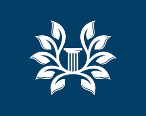 Pillar law firm with beautiful leaves