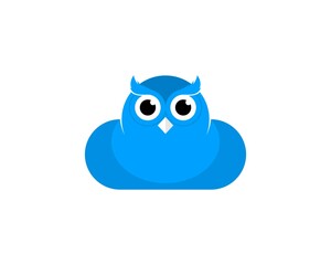Blue cloud with cute owl