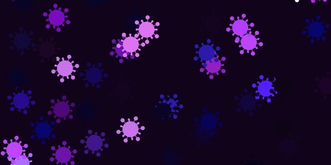 Fototapeta na wymiar Light purple vector texture with disease symbols.