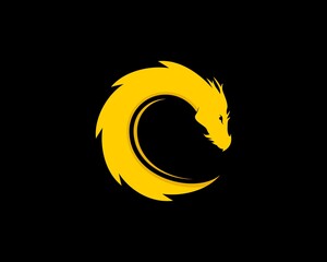 Yellow dragon with C letter initial