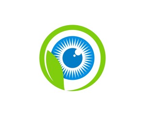 Health and clean eyes inside the circular green leaf