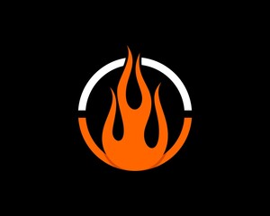 Fire burning in the circle