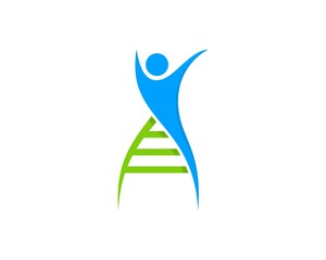 Combination healthy people with DNA helix