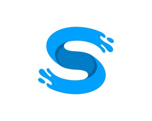 S letter with blue waves