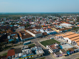 Aerial photo of the city center of Tlacotalpan Veracruz in Mexico