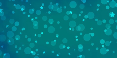 Light BLUE vector background with circles, stars. Abstract illustration with colorful spots, stars. Pattern for trendy fabric, wallpapers.
