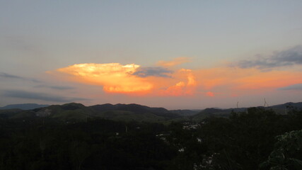 sunset over the mountains