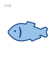 Fish blue icon vector illustration