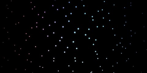 Dark Multicolor vector layout with bright stars. Colorful illustration in abstract style with gradient stars. Pattern for websites, landing pages.