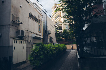 Image from the dark street, city of Tokyo Japan.