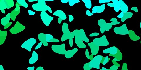 Dark green vector pattern with abstract shapes.
