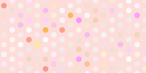 Light pink, yellow vector background with bubbles.