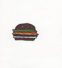 hamburger on a white background