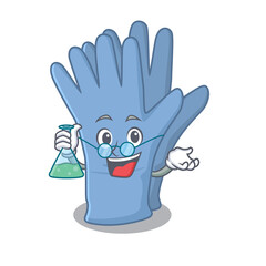 caricature character of medical gloves smart Professor working on a lab