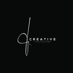 Stylish White Signature Letter F Logo Design