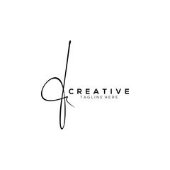 Stylish Monogram Signature Letter F Logo Design
