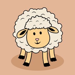 Sheep Cartoon Illustration Isolated