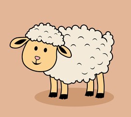 Sheep Cartoon Illustration Isolated