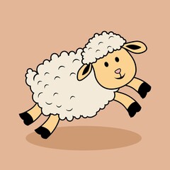 Sheep Cartoon Illustration Isolated
