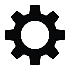 Gear Icon Symbol  for Configuration Solid Black Vector Design for Graphic Resources, Business, Template, and Logo