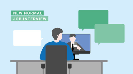 New normal lifestyle. Online job interview.
