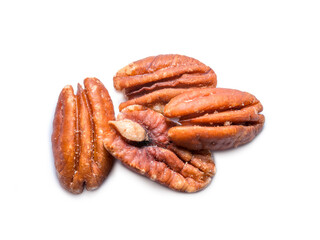 Pecan nut isolated on white background