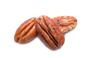 Pecan nut isolated on white background