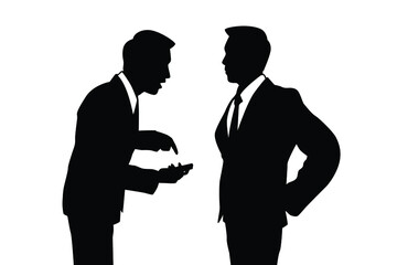 Talking business man silhouette vector
