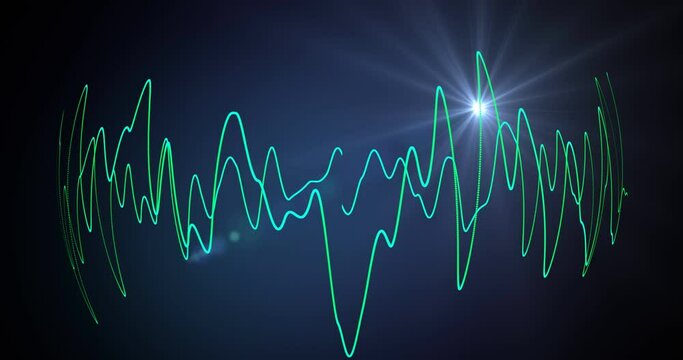 Sound wave oscillogram on the screen