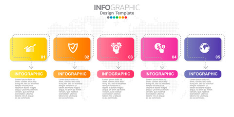 Digital online marketing banner with icons for business contents.