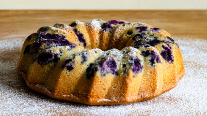 Torta de arándanos con cafe