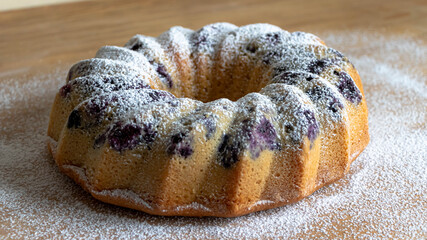Torta de arándanos con cafe