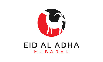 Eid Al Adha Mubarak the celebration of Muslim community festival background design with camel  and goat 