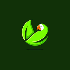 Parrot Leaf Nature Abstract Illustration icon Logo Design Template Element Vector