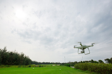 Drone on golf course