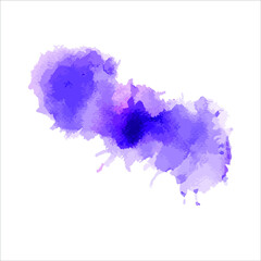 Vector paint of splash watercolor on white.