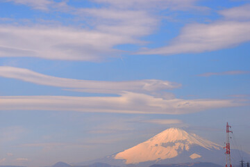 富士山上空を覆う雲
