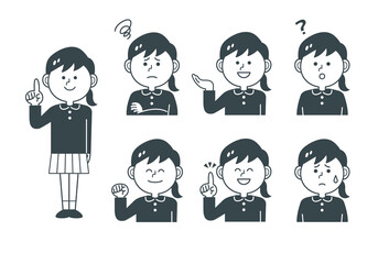 色々な表情の女の子　セット