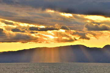 湘南茅ヶ崎海岸の夕景